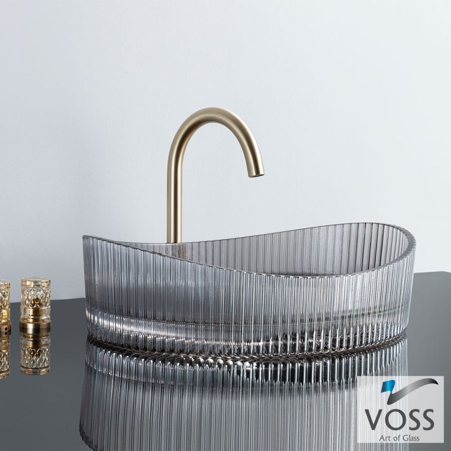 Νιπτήρας Γυάλινος CAVO 50x37,5 VOSS Glass Grey VL1150-400