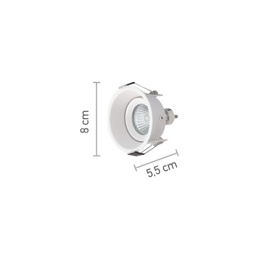 InLight Χωνευτό σποτ από λευκό μέταλλο 1XGU10 D:8cm Χ0010-WH