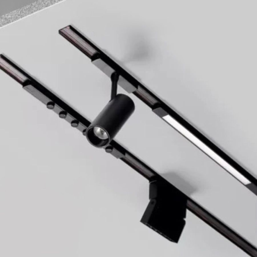 Φωτιστικό LED 2*9W 3CCT για Ultra-Thin μαγνητική ράγα σε μαύρη απόχρωση D:4,4X16cm TMU0140-Black
