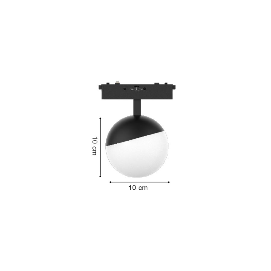 Φωτιστικό LED 6W 3CCT για Ultra-Thin μαγνητική ράγα σε μαύρη απόχρωση D:10X10cm TMU0150-Black