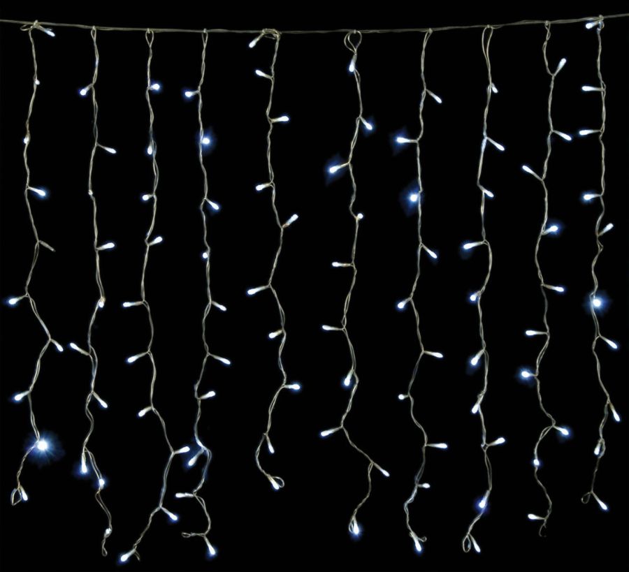 240Led Συμμετρική Κουρτίνα Για Εσωτερική Χρήση Με 8 Προγράμματα 200 x 100(h)cm,Διάφανο Καλώδιο/Λευκό Λαμπάκι (Kelvin: 6.000 - 10.000) Lianos 58932