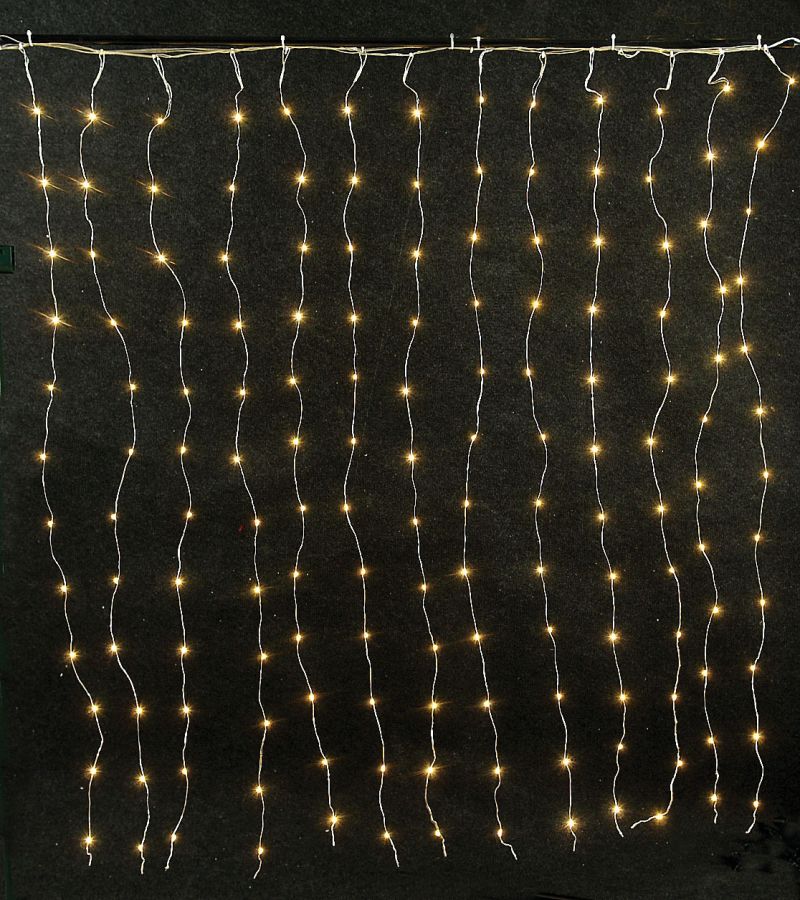 300Led Copper Σταθερή Κουρτίνα Με Χρυσό Καλώδιο Και Θερμό Φωτισμό Με Μετασχηματιστή ip44 ,200 x 300(H) cm , (Klevin: 2.500 - 3.000) Lianos 63438