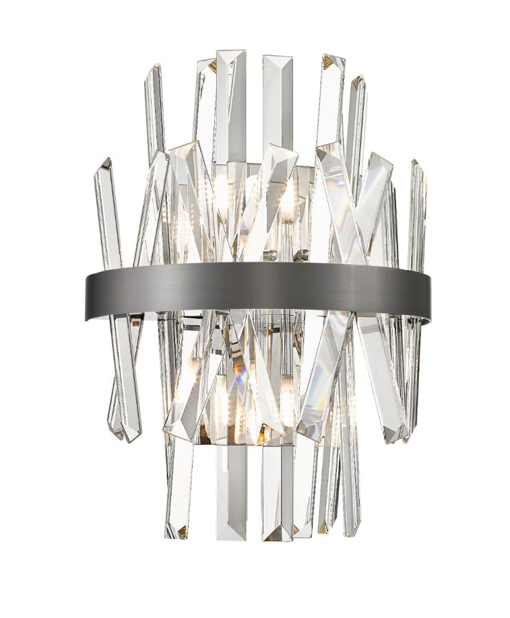 Φωτιστικό Απλίκα Επίτοιχη Δίφωτη 2xG9 240xP150xH330mm Διάφανο Γυαλί-Ασημί Αντικέ Viokef Veronica 4315400