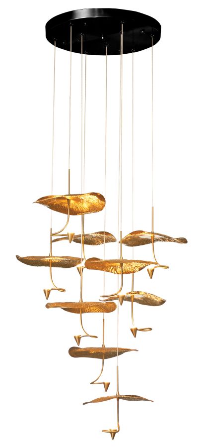 PDC 1290-9 ΠΟΛΥΦΩΤΟ ΜΠΡΟΥΤΖΙΝΟ  LED ΜΕ ΦΥΛΛΑ ΝΟΥΦΑΡΑ ΧΡΥΣΑ ARlight 0104566