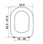 Κάλυμμα Λεκάνης WC Polyester B.T Λευκό 42,5-47,5x34,5cm Οπές 10-20cm για Ideal Standard Linda, Florile Elvit 0094