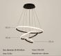 SE LED 60 DAMITA BLACK PENDANT 60-40-20x100cm 57W 3CCT WITH MEMORY IP20 2 YEARS WARRANTY A1 HOMELIGHTING 77-50603