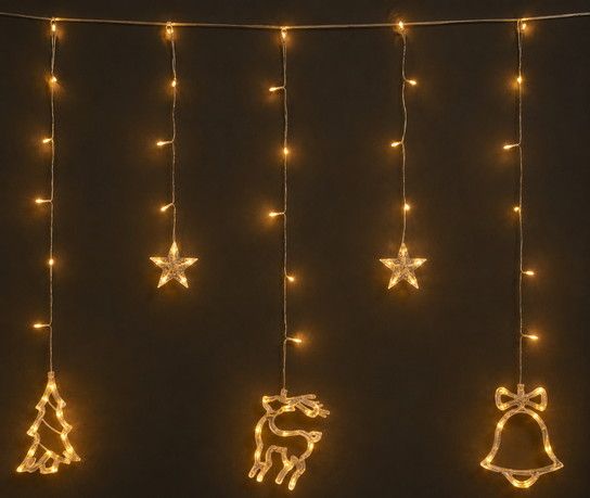 138Led Ασύμετρη Κουρτίνα Με Πρόγραμμα ,Μετασχηματιστή Ip44 Και Διακοσμητικές Φιγούρες ,Διάφανο Καλώδιο / Θερμό Λαμπάκι 250 x 90cm Lianos 23664