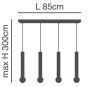 SE21-BL-5-4BL ADEPT TUBE BLACK Black Pendant+ HOMELIGHTING 77-8674