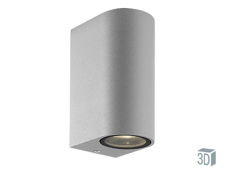 Απλίκα IP44 Δίφωτη  2*GU10 Γκρι Αλουμίνιο Viokef  Tilos 4099602