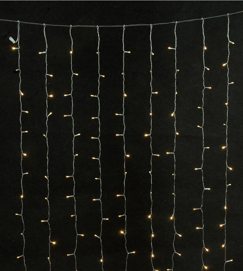360Led Σταθερή Συμμετρική Κουρτίνα Ip44 Με Επέκταση 200 x 200(H)cm,Διάφανο Καλώδιο/Θερμό Λαμπάκι (Kelvin: 2.500 - 3.000) Lianos 60278