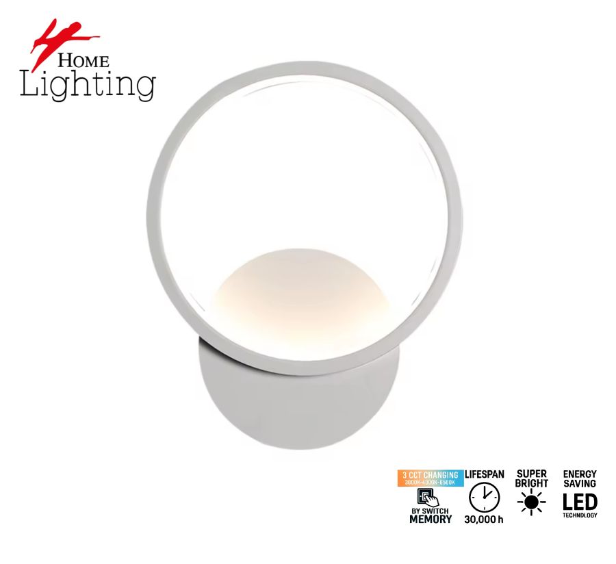 SE LED 20 ROSA WHITE WALL LAMP 12W 3CCT WITH MEMORY 2 YEARS WARRANTY HOMELIGHTING 77-50478-new