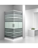 Καμπίνα Τετράγωνη Σεριγραφία 70x70xH180cm Γωνιακής Εισόδου Orabella Vitalia Square 30130