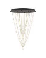 Κρεμαστό Φωτιστικό Led 3000K D58xH87,5cm Μαύρη Ροζέτα-Αλυσίδες Χρυσαφί Eglo Trepuco 390354