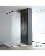 Διαχωριστικό κρύσταλλο ντουζιέρας IWIS Walk-in 120 ρυθμιζόμενo από 117 έως 119εκ., Devon Fluted Clean Glass Black Matt  IW120FC-400