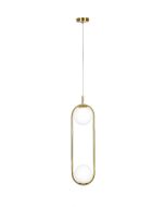SE 110-2 PRATO PENDANT BRASS GOLD WITH 2 OPAL GLASSES Φ15 Γ4 HOMELIGHTING 77-4489