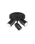 Σποτ IP44 Τρίφωτο Ροζέτα Μαύρο Ματ 20xH15cm 3xGU10 Trio Lighting Angelo 880430332