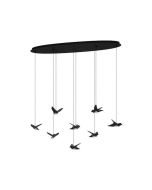 Κρεμαστό Φωτιστικό 116xH150cm Led 8x4,2w Μαύρα Πουλιά Eglo Paratebueno 390055