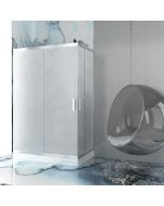Καμπίνα Corner Entry 90x150xY190cm Κρύσταλλο Fabric Easy Clean 6mm Orabella Stardust Easy Fix 30206