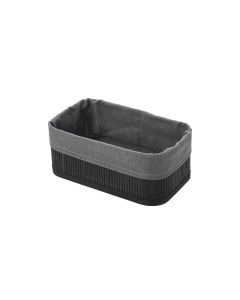 Καλάθι Οργάνωσης 24,5x15x10cm Μαύρο με Επένδυση Estia Home Art Bamboo Essentials 02-19686