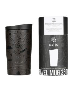 Θερμός Travel Mug 350ml Estia Home Art Save the Aegean Noir Echo 01-25588