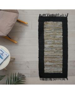 Δερμάτινο Χαλάκι 70x140cm Leather Flat Εκρού-Λευκό San Lorentzo 1372AECRUWHITE