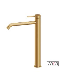 Μπαταρία Νιπτήρα Υψηλή με Βαλβίδα Clic-Clac Cosmo PVD Gold Brushed Inox 316L  6113-211