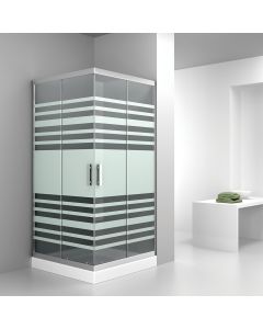 Καμπίνα Τετράγωνη Σεριγραφία 80x80xH180cm Γωνιακής Εισόδου Orabella Vitalia Square 30131