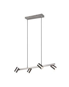 Φωτιστικό Κρεμαστό Σποτ 4xGU10 L80cm Nickel Mat Trio Lighting Marley 302400407