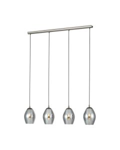 Κρεμαστό Φωτιστικό Τετράφωτη Ράγα L113xH150cm 4xE27 Μέταλλο-Γυαλί Eglo Estanys 39566
