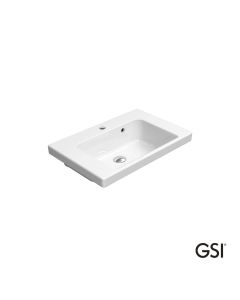 Νιπτήρας Πορσελάνης Norm 60x40 με Οπή Μπαταρίας GSI White  8631-300