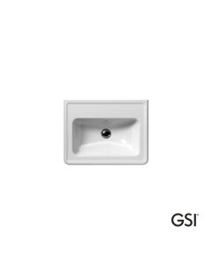 Νιπτήρας Πορσελάνης Classic 60x46 (1 οπή+2 προχ.) GSI White  8731-300