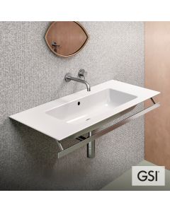 Νιπτήρας Πορσελάνης Pura 102x46 (1 οπή+2 προχ.) GSI White  8886-300