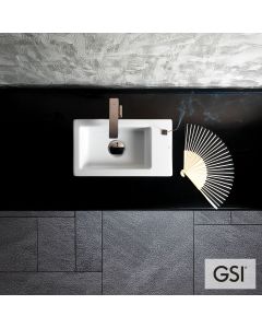 Νιπτήρας Πορσελάνης Kube 40x23 (1 προχ.οπή) GSI WHITE  8984-300