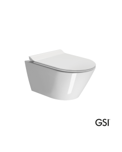 Λεκάνη Κρεμαστή Kube-X/50 Swirlflush με κάλυμμα Super Slim Soft Close MS86SC, GSI White  941600SC-300