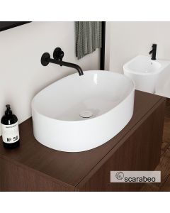 Νιπτήρας Πορσελάνης Skinny 60x40 Scarabeo White  5409-300