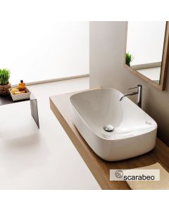 Νιπτήρας Πορσελάνης Moon 70x42 Scarabeo White  5502-300