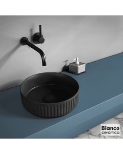Νιπτήρας Πορσελάνης ETNA-S Φ36 Bianco Ceramica Black Matt  33136-401