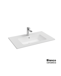 Νιπτήρας Πορσελάνης Flat 81,5x46,5 (1 οπή) Bianco Ceramica White  36080-300