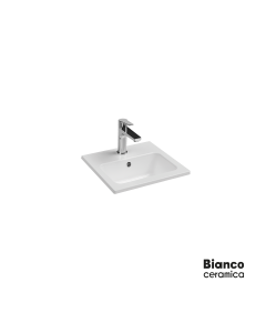 Νιπτήρας Πορσελάνης 40x36 (1 οπή) Bianco Ceramica White  37040-300