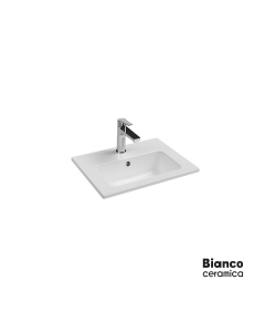 Νιπτήρας Πορσελάνης 50x36 (1 οπή) Bianco Ceramica White  37050-300