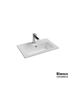 Νιπτήρας Πορσελάνης 60x36 (1 οπή) Bianco Ceramica White  37060-300