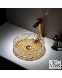 Νιπτήρας Γυάλινος RING-D Φ40 Voss GLass Gold  VB1040-200