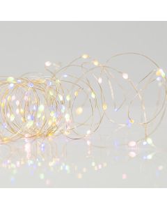 ΣΕΙΡΑ 50 MINI LED, ΜΠΑΤΑΡΙΑΣ, 3xAA, ΜΕ ΠΡΟΓΡΑΜΜΑ, ΠΡΟΕΚΤΑΣΗ ΠΑΡΟΧΗΣ 10cm, ΑΣΗΜΙ ΧΑΛΚΟΣ, ΧΡΩΜΑΤΙΣΤΟ OPAL-ΘΕΡΜΟ ΛΕΥΚΟ LED, ΑΝΑ 10cm, IP44 Eurolamp 600-11799