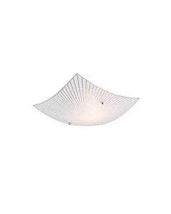 Πλαφονιέρα 30xH9cm 1xE27 Λευκό Γυαλί -Χρωμέ Trio Lighting Elisa Trio Lighting 612200100