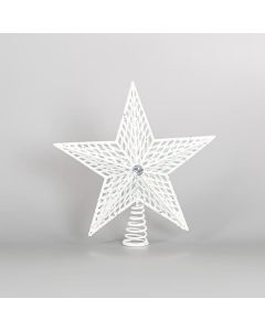 ΠΛΑΣΤΙΚΗ ΚΟΡΥΦΗ ΔΕΝΤΡΟΥ, GLITTER, ΛΕΥΚΟ, 29,5x33cm Eurolamp 600-44938