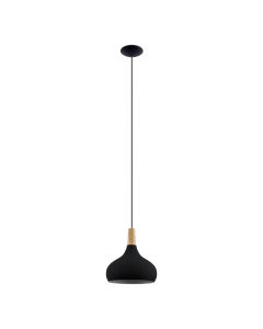 Κρεμαστό Φωτιστικό Μαύρο-Καφέ 28xH110cm 1xE27 Eglo Sabinar 900162