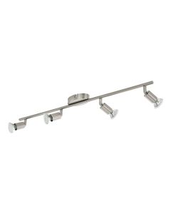 Σποτ Ράγα Τετράφωτη L68,5cm 4xGU10 Νίκελ Σατινέ Eglo Buzz-Led 92598