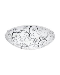 Πλαφονιέρα Οροφής 31,5xH12,5cm Led 3000K 370lm Γυαλί Μαύρο-Λευκό Eglo Margitta 96117