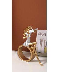 Διακοσμητικό Resin Κοπέλα Βιολί 19x5x28cm Etoile TK-987B