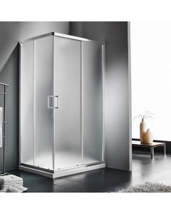 Καμπίνα Ντουσιέρας Ασύμμετρη 117-119x77-79cm 2 σταθερά & 2 συρόμενα Starlet Corner Entry Fabric CS12080F-100